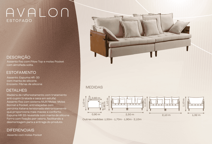 Sofá Avalon em ambiente decorado