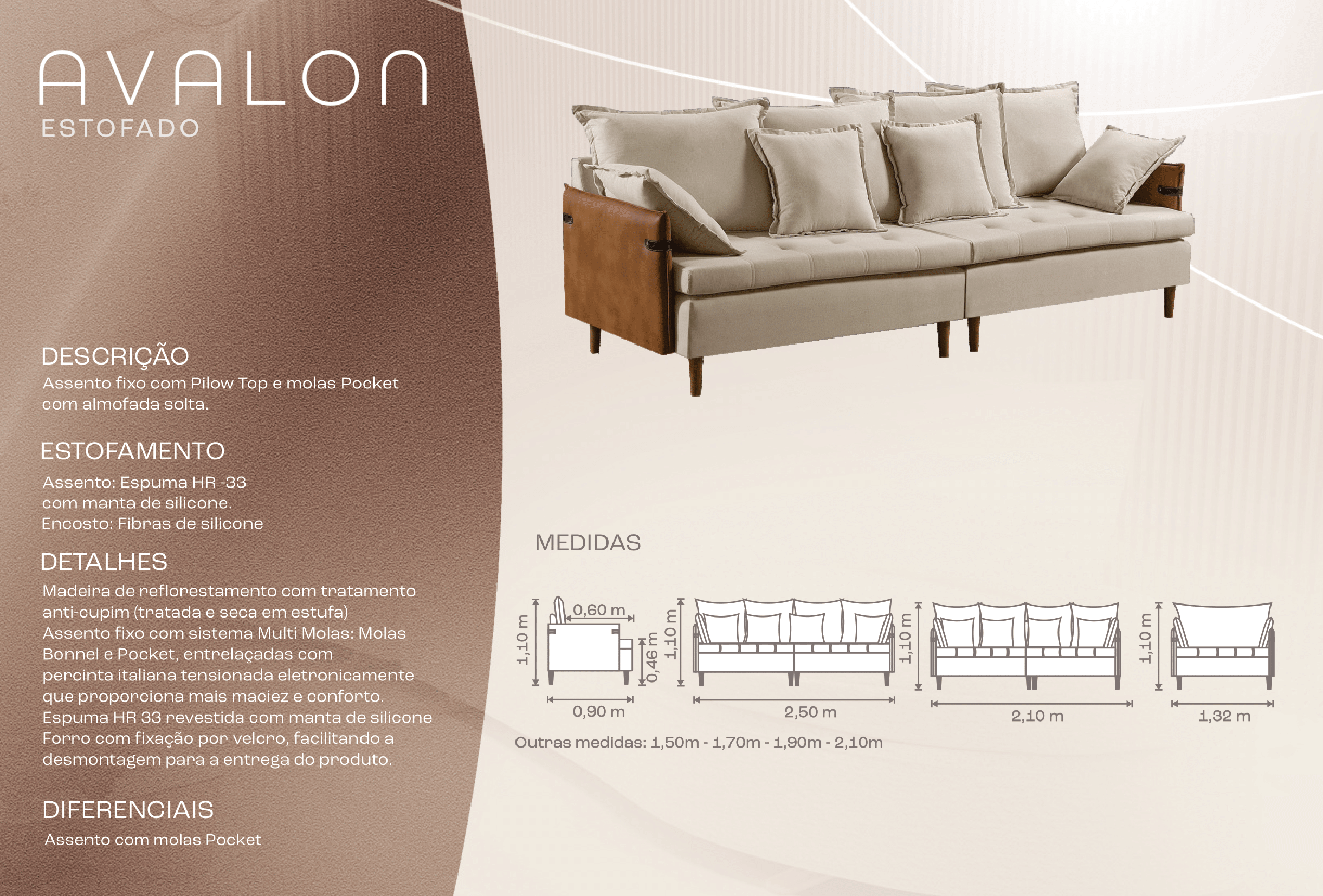 Sofá Avalon em ambiente decorado